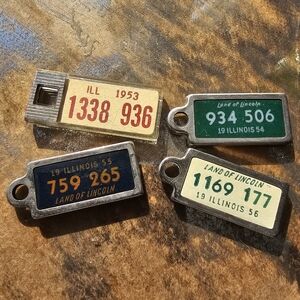 Vintage Tiny License Plate Tags